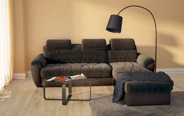  rozkładana sofa Ascona ciemna