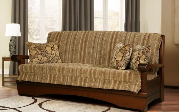 sofa bed made of wood