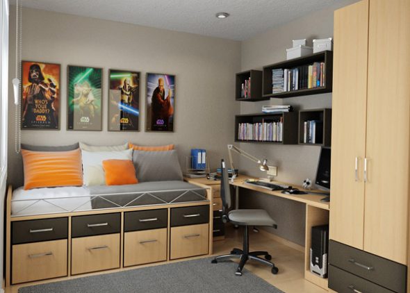 small room design for teen boy
