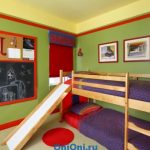children's bed with a slide for a child