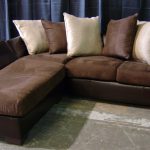 brown suede sofa