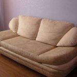 light suede sofa