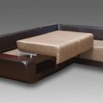 leather sofa bed with orthopedic mattress