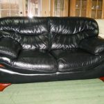 dark leather sofa