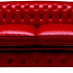 czerwona skórzana sofa