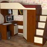 loft bed with a chest of drawers
