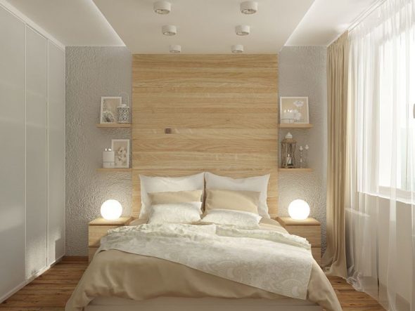 light wooden bed