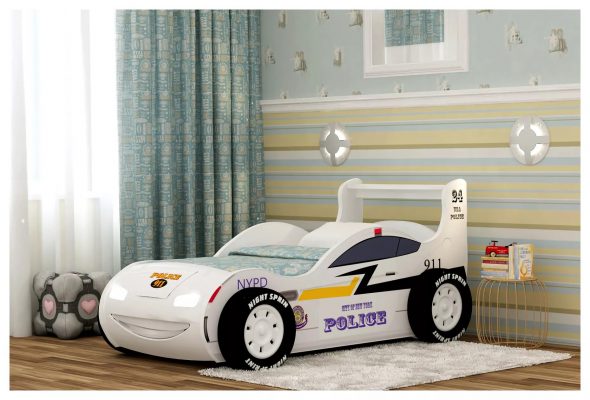 samochód policyjny łóżko