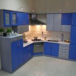 resimde mavi mutfaklar