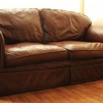 new leather sofa in the interior