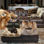 plaid fur sofa