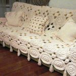 Knitted sofa blanket