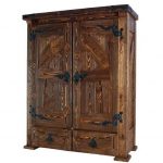 wardrobe made of natural wood in retro style