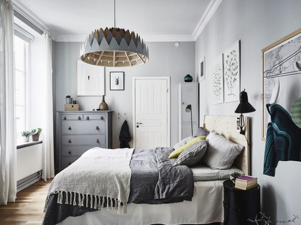 Sconces u spavaćoj sobi skandinavski stil