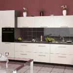 white kitchen set with contrasting shades