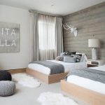 Wooden paneling in the bedroom
