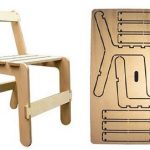 Barnstol tillverkad av plywood ritning