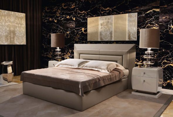 Double bed sa modernong estilo