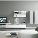 modern bir iç beyaz mobilya