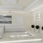 vita möbler i ett ljust vardagsrum