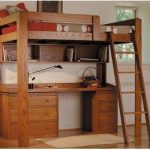 wooden loft bed
