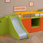 children's bed with sides with a slide