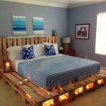 bed of illuminated pallets