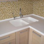 Cast sinks built into the countertop
