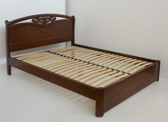 Reliable double bed Nastassia from solid ash