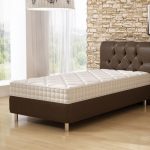 Single leather bed