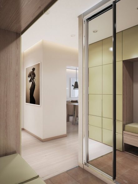 wardrobe with mirror in the hallway