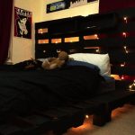 black bed from pallets