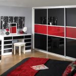 built-in closet black and red