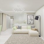 white furniture in the design of the apartment