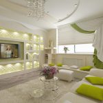 white furniture with green