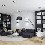 siyah kontrastlı beyaz mobilyalar
