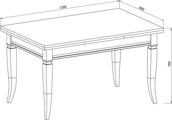 wysokość stołu prostokątnego