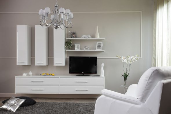 white furniture in the interior