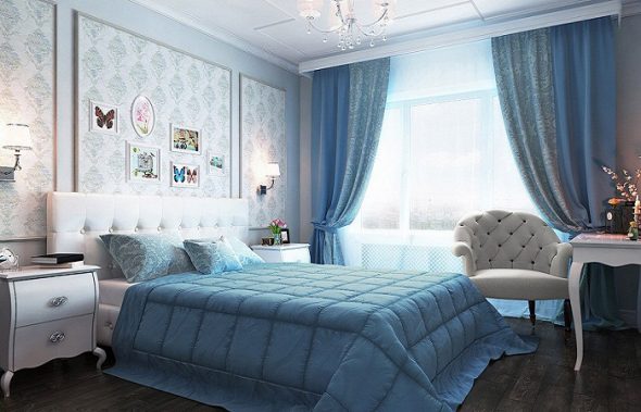 white-blue bedroom