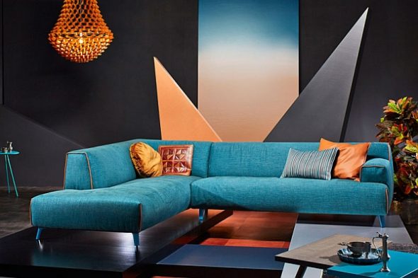nowoczesna sofa turkusowa