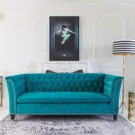 turquoise sofa in the interior