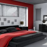 podwójne łóżko czarne czerwone