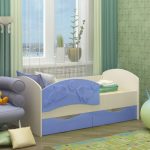 colored bed with sides