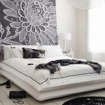 double bed with headboard decor