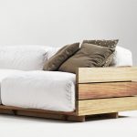 drewniana sofa dla gości