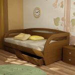 children's bed with bedside table