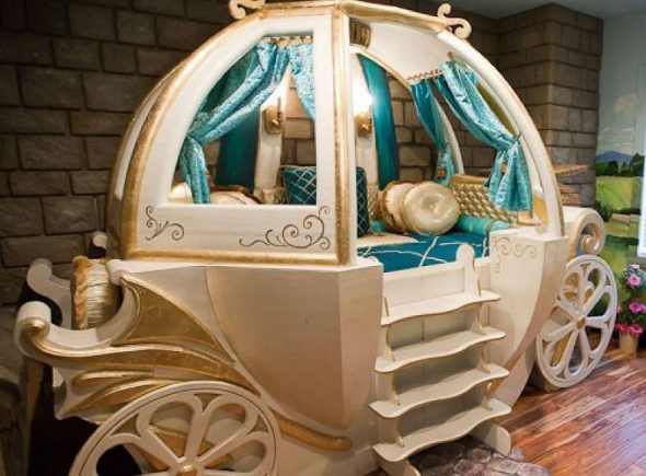 wooden carriage bed