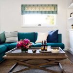 disenyo ng sofa turquoise na living room