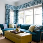sofa turquoise modernong pamumuhay