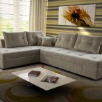 Angular sofa with a swivel mechanism in white